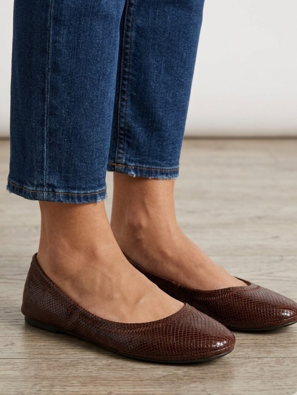 Lucky Brand Dark Brown Textured Classic Ballerina Flats Size 7